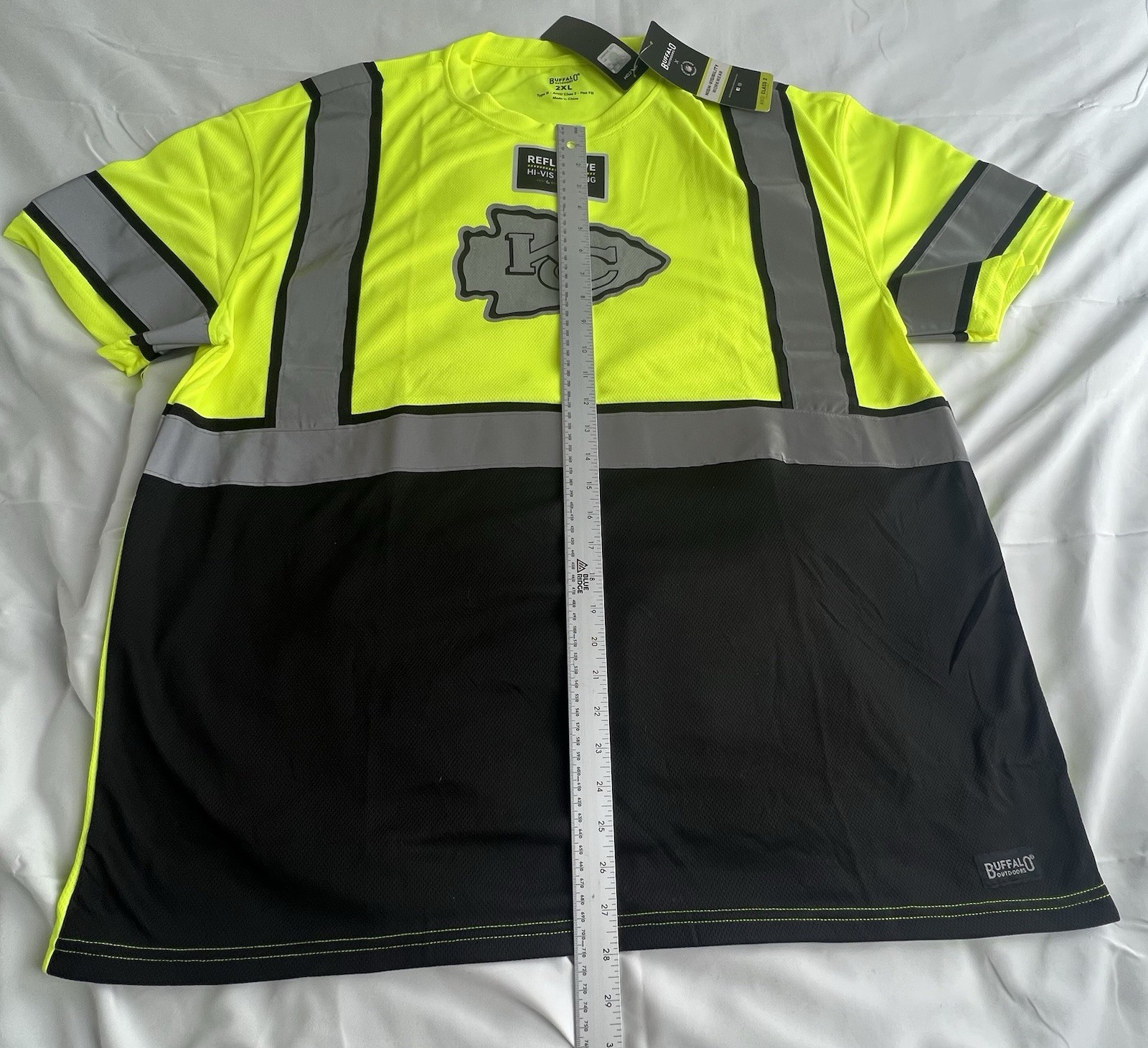 NFL Kansas City Chiefs Hi-Vis Safety T-Shirt 2XL ANSI Class 2 Reflective gallery