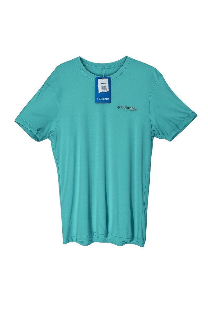 NWT Columbia Mens PFG Performance Fishing Gear T Shirt Aqua Size Large Graphic