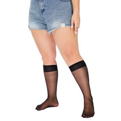 Plus Size Sheer Knee High Socks for Women Nylon Super Wide Trouser Stockings …