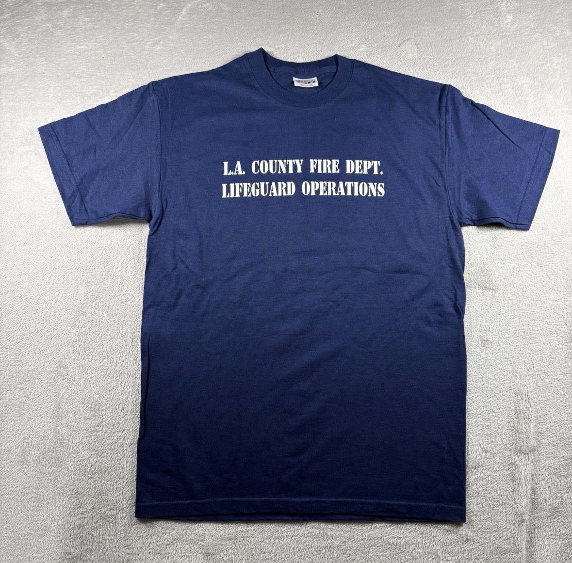 Vintage Los Angeles City Fire Department Life Guard Mens M Blue T Shirt 90s LAFD