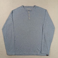 Faherty Shirt Mens Large Blue Cloud Cotton Henley Long Sleeve Soft Stretch Tee