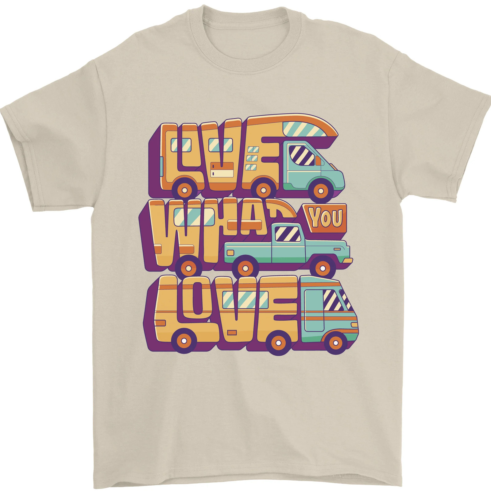 RV Live What You Love Motorhome Caravan Mens T-Shirt 100% Cotton gallery