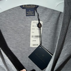 Brooks Brothers 100% Supima Cotton Performance Tee Grey Mens Large Nwt