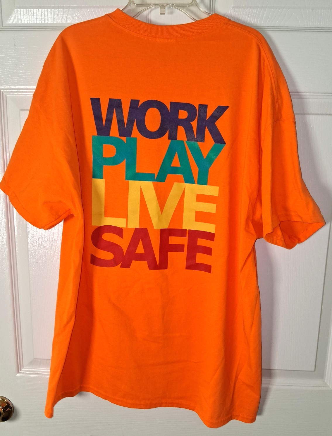 Mondelez International Orange Work Employee Tee Gildan Double Sided Graphic XL gallery