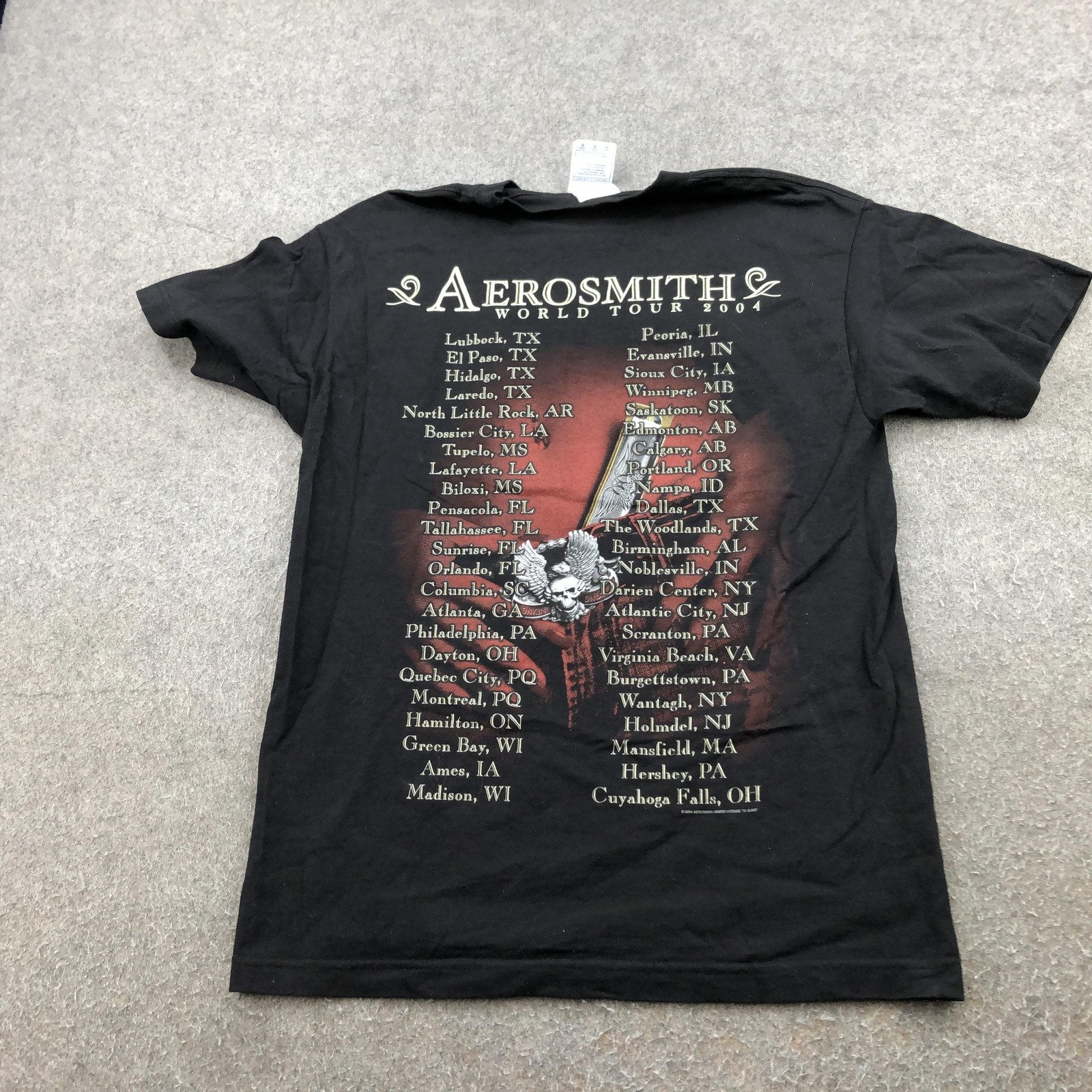 Vintage Aerosmith Shirt Mens Medium Black Honkin On Bobo Tour 2004 Graphic gallery
