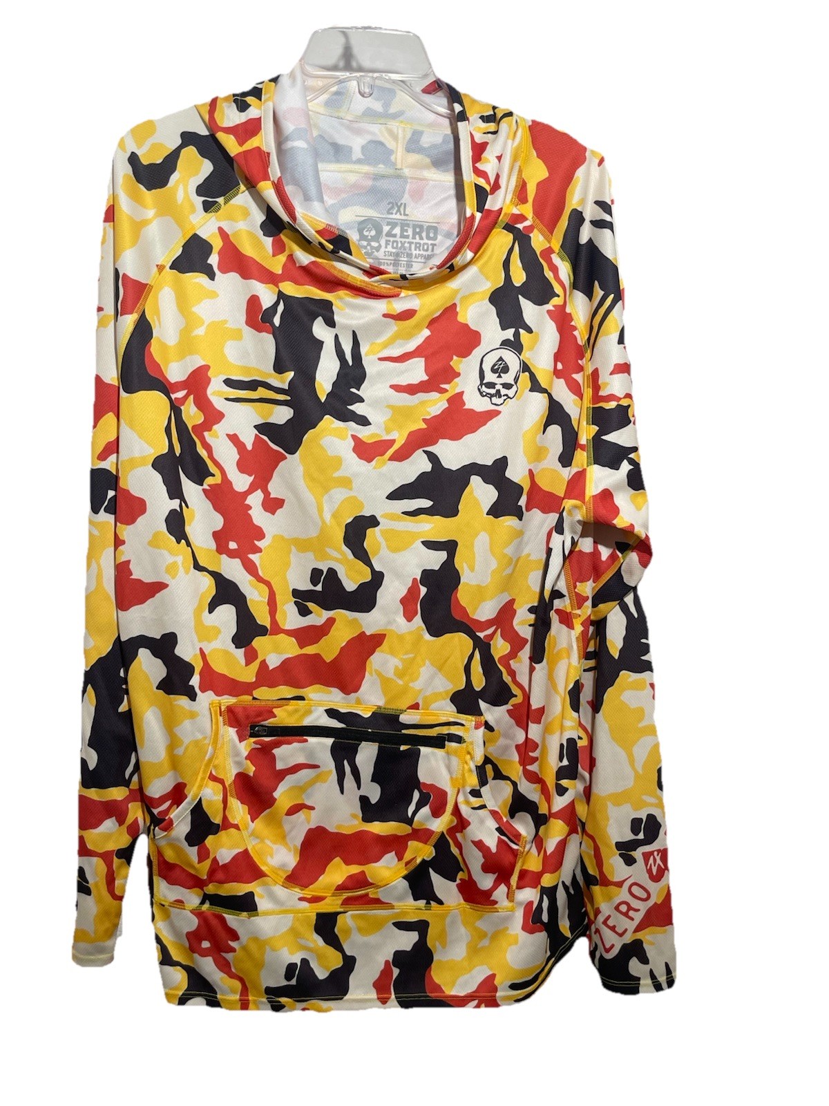 Zero Foxtrot XXXL HOODED RASH SHIRT W/KANGAROO POCKET MULTI COLOR CAMO