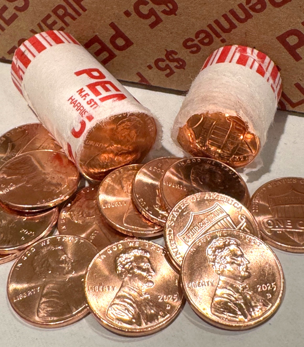 2025 D Single Penny – Last Year Issued – Uncirculated – FROM OBW Roll – BU Cent