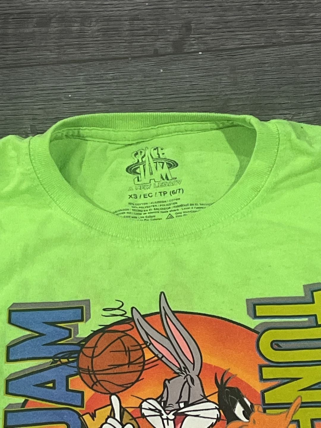 Space Jam: A New Legacy Neon Green Tune Squad Graphic T-Shirt Youth Size 6/7 gallery