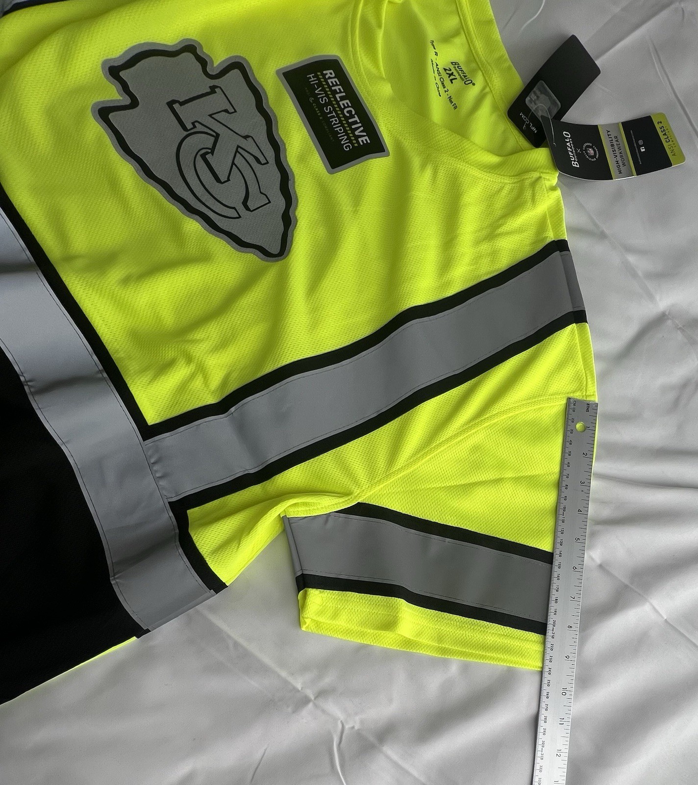 NFL Kansas City Chiefs Hi-Vis Safety T-Shirt 2XL ANSI Class 2 Reflective gallery