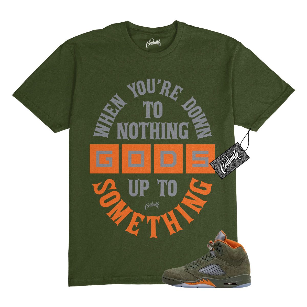 5 Olive Army Solar Orange Black Grey T Shirt Match DTN