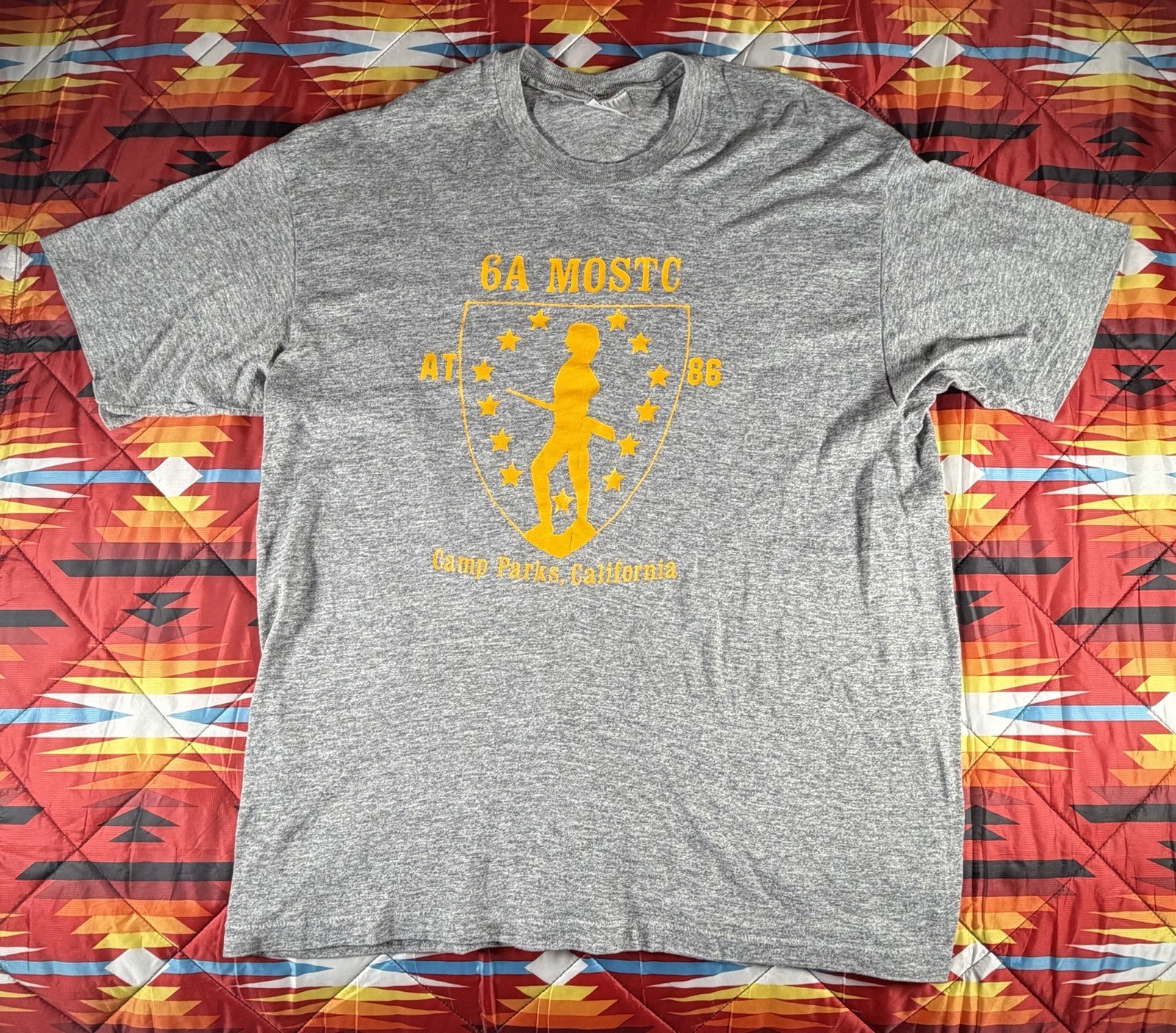 Vintage 80s 6A MOSTC California Military Graphic T-Shirt USA Stedman Gray XL gallery