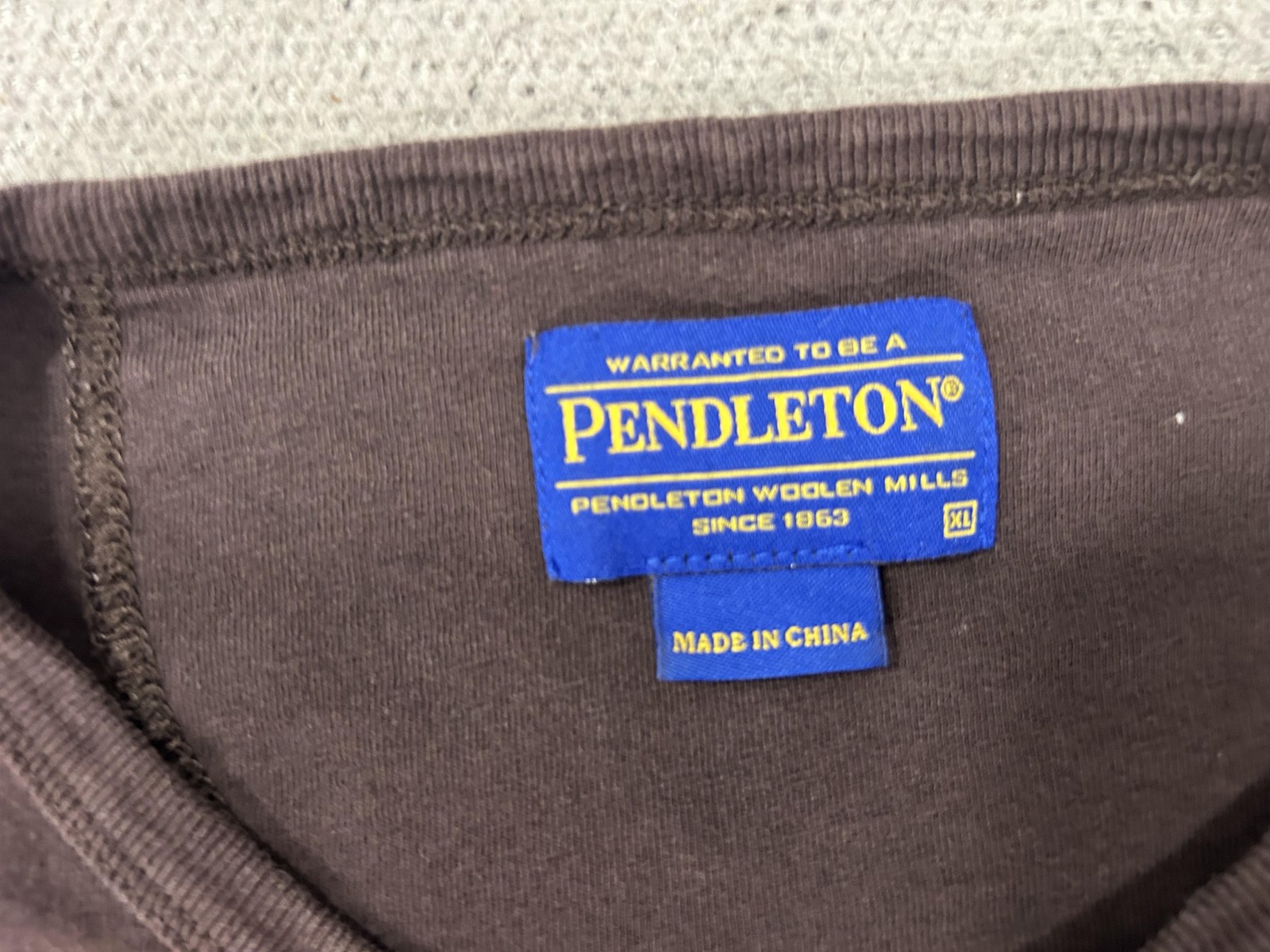 Pendleton Shirt Mens XL Brown Long Sleeve Henley Cotton Linen Tee Base layer gallery