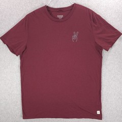 Marine Layer Red Crew Neck Peace Sign Soft Modal Casual Shirt Mens Medium