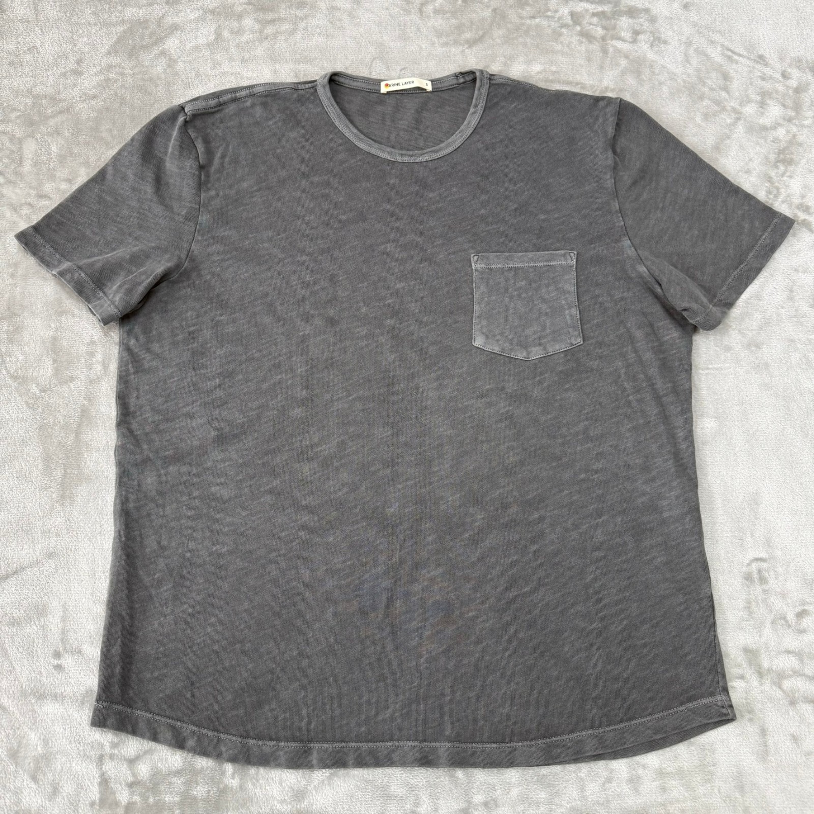 Marine Layer Heavy Slub Pocket Tee Mens Small Forged Iron Gray $64 New NWOT gallery
