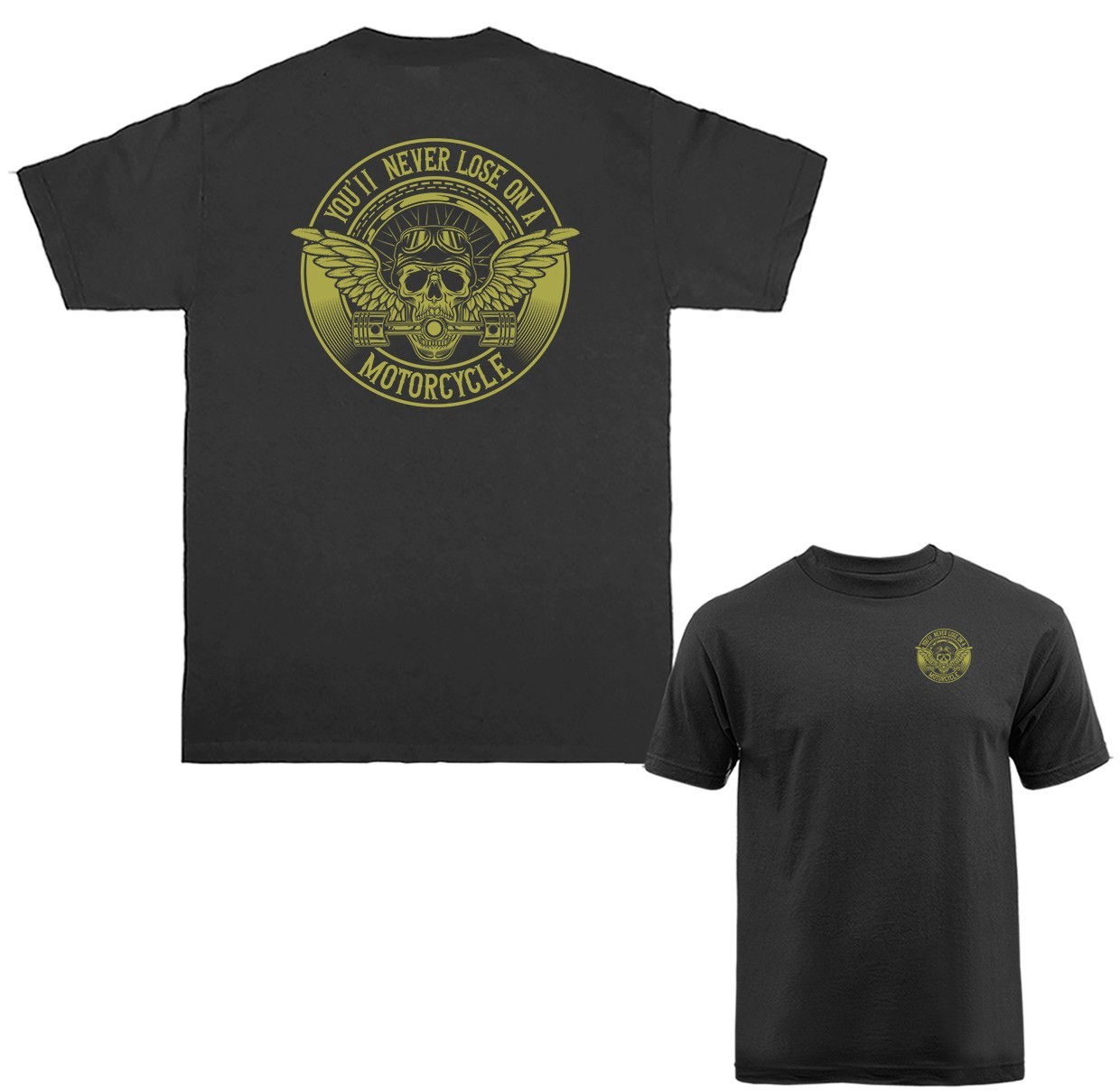 Born To Ride Respect Them Skull Motorcycle Biker T-shirt gallery