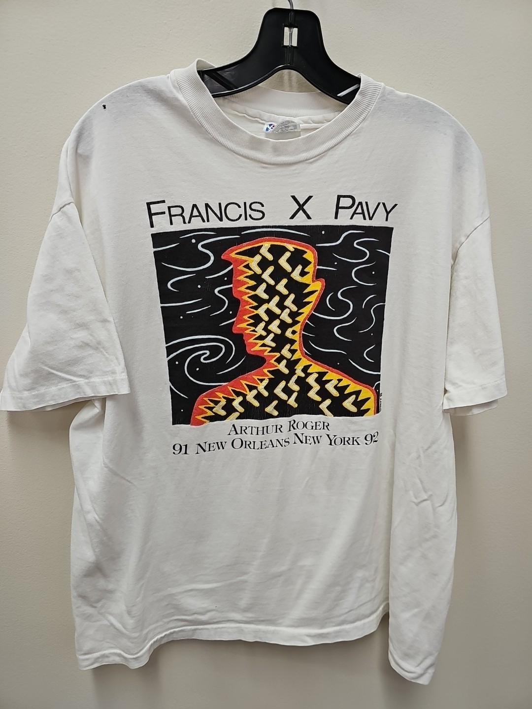 Vintage Francis Pavy Art RIVER STORIES NEW ORLEANS NEW YORK CITY EXPO SHIRT XL