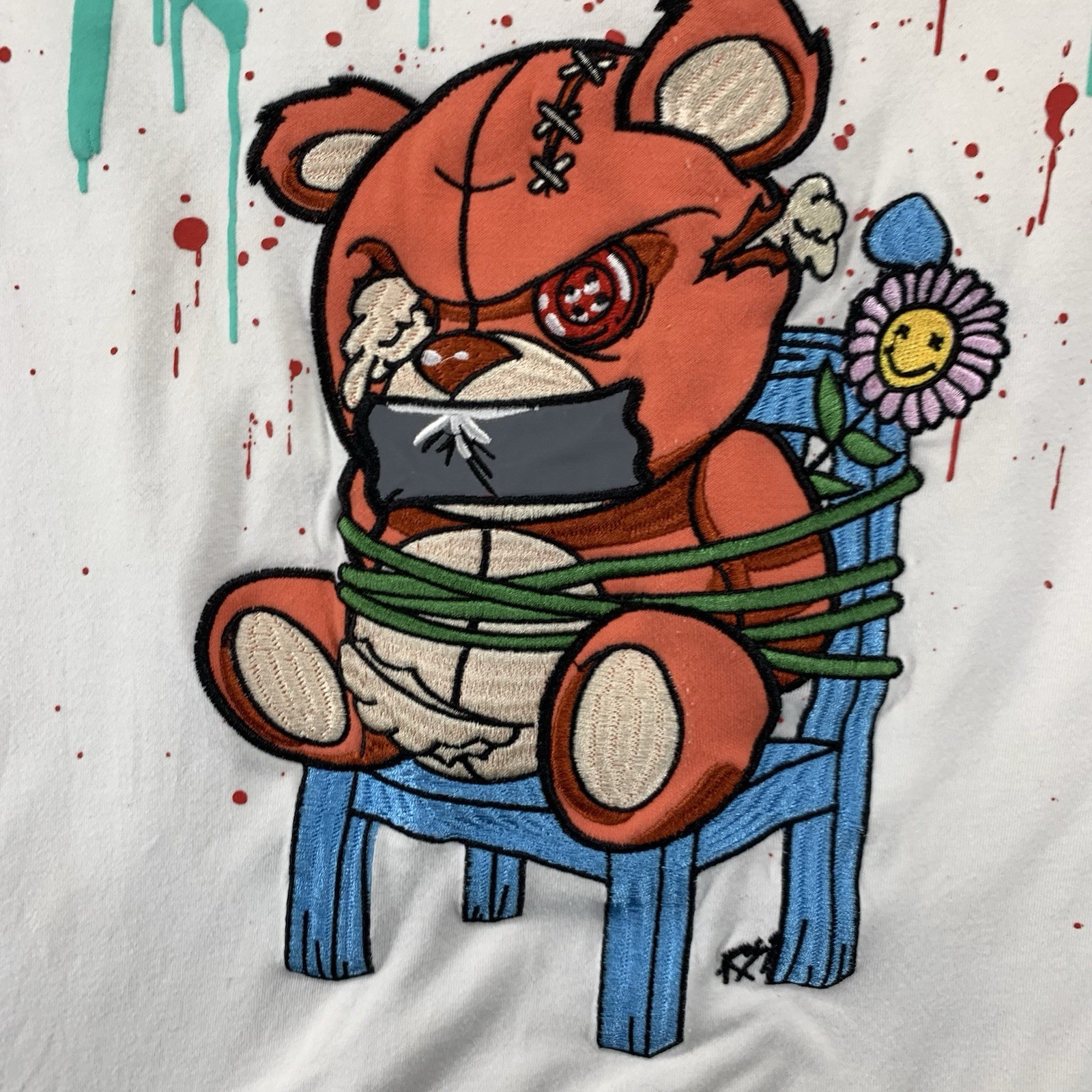 RS1NE Graphic Tee XL Designer Money Band Retro 90s Hip Hop Big Bear Patch y2k gallery