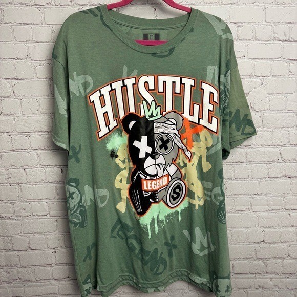 Hustle Legend creepy bear graphic tee men’s size 3XL retro streetwear rare