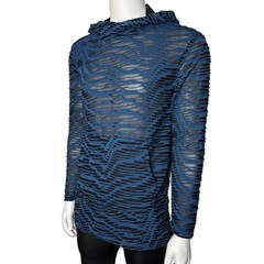 SHRINE GOTHIC DECAYED SHREDDED MATRIX BLUE BURNING MAN RAVE TECHNO SHIRT HOODIE