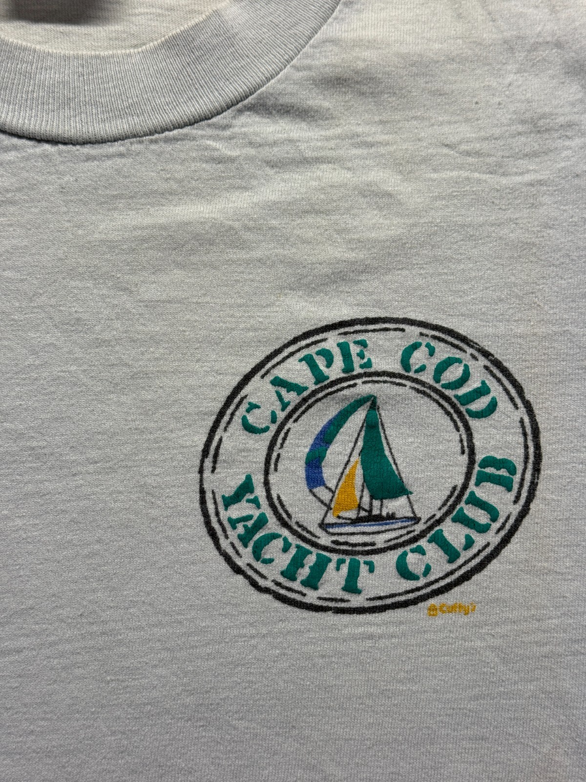 Vintage Stedman Super Hi Cru T Shirt Mens Small Gray Cape Cod Yacht Club Logo gallery