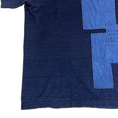 BLUE BLUE JAPAN Indigo Patchwork T-Shirt Size 2 Cotton Made in Japan F/S