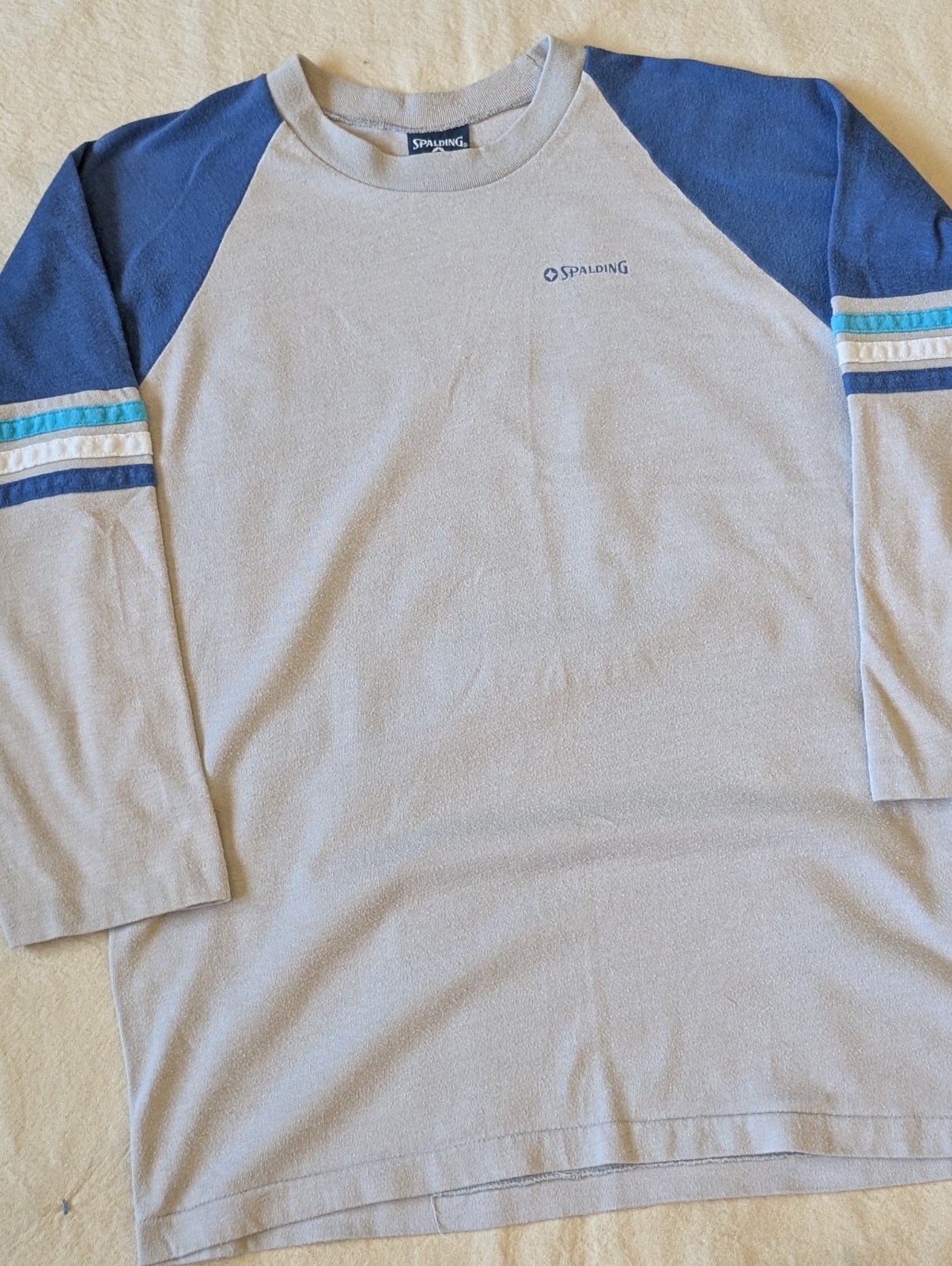Vintage 80s 90s Spalding Men's Single Stitch Raglan Baseball Tee Size LG USA gallery