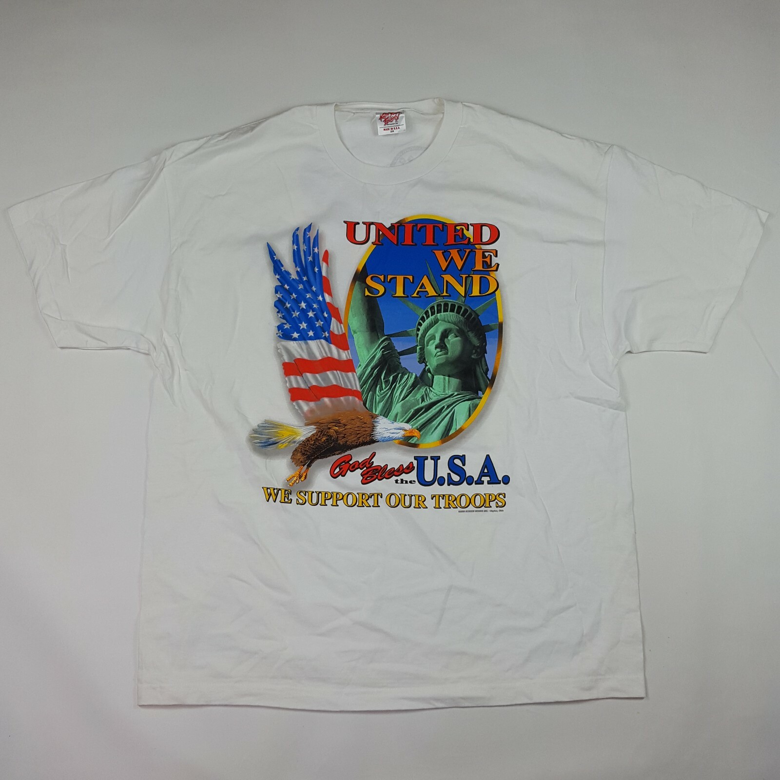 Vintage US Military Men's Size 2X Eagle Liberty T Shirt Patriotic Flag American gallery