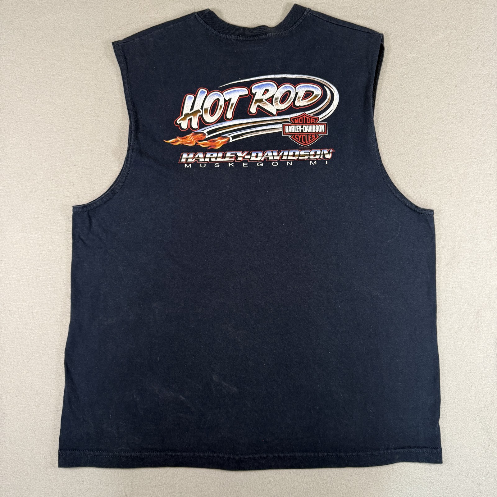 Harley Davidson Tank Top Men's XL Navy Blue Biker Hot Rod gallery