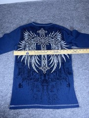 Rare Y2k No Boundaries Longsleeve Skull Cross Wings Thermal S