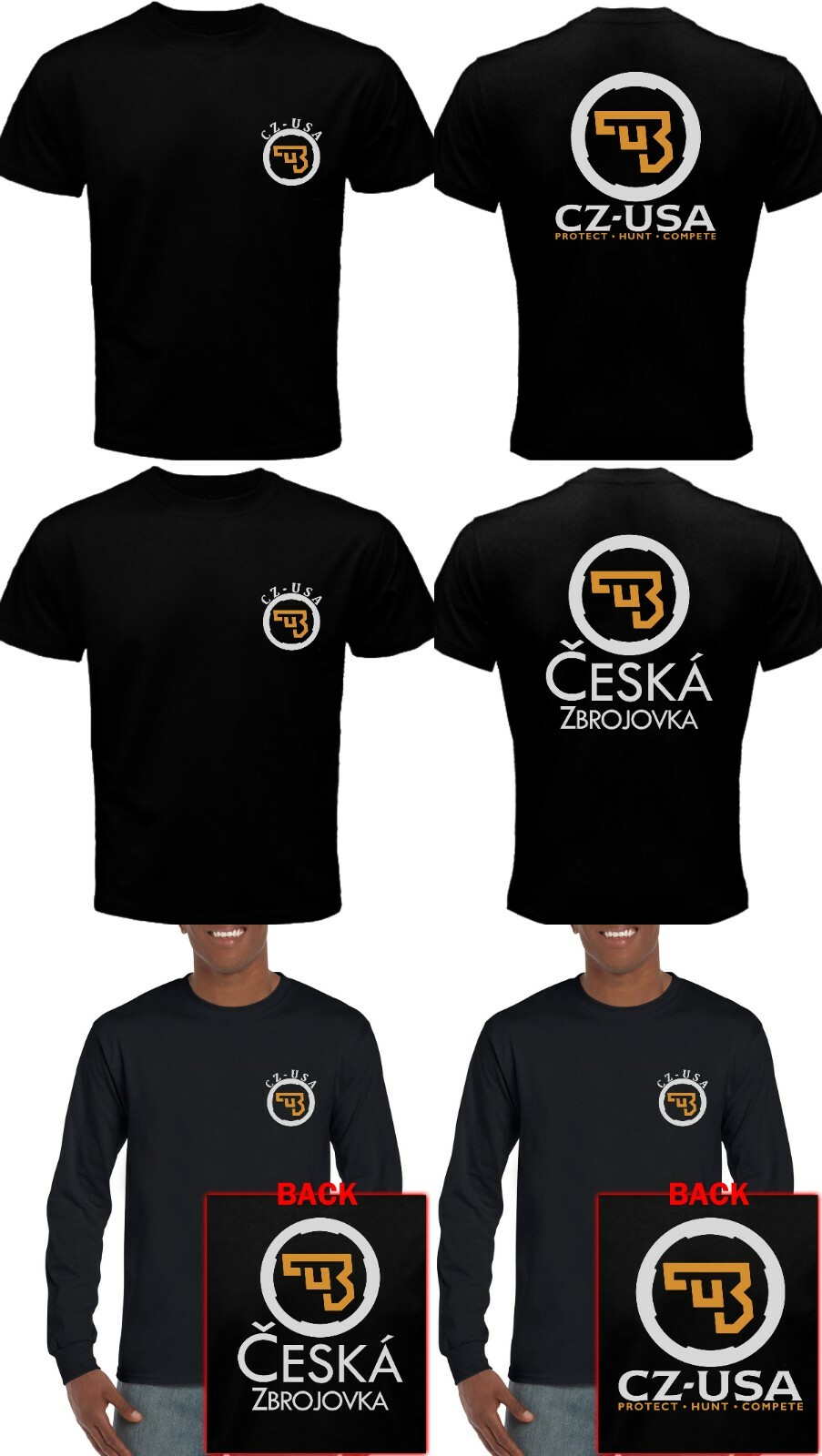 NEW CZ USA Ceska Zbrojovka Firearms Guns Logo Black T Shirt gallery