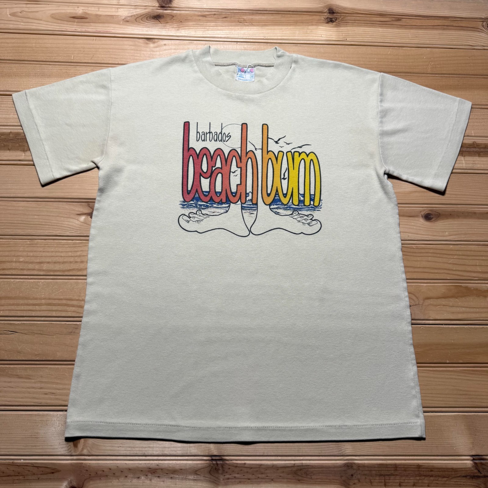 Vintage 80s 90s Barbados Beach Bum Caribbean Tropical Surf Tourist Shirt Medium gallery