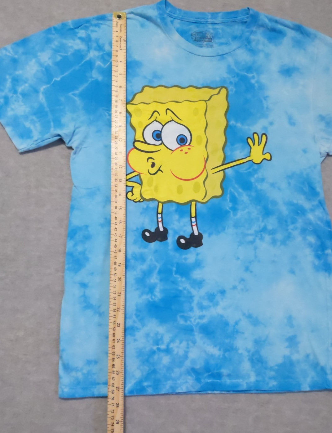 SpongeBob Square Pants Men's Tye Die T shirt Blue Size Medium Nickelodeon Tee gallery