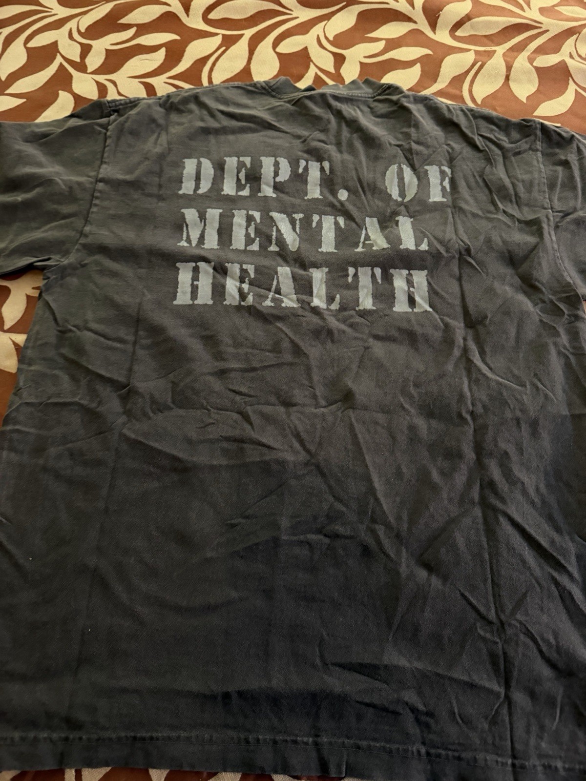 los angeles apparel t shirt Gray Large Dep Of Mental Health Patient Made In USA