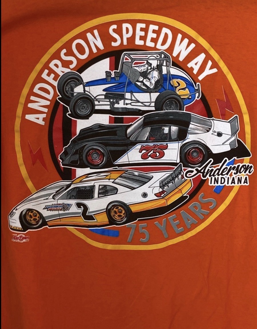 Anderson Speedway IN 75 Years 1948-2011 Orange Crew Neck Cotton Tee - 2XL gallery