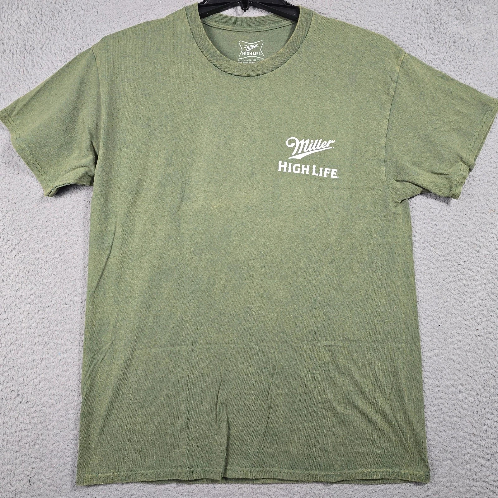 MILLER HIGH LIFE Beer Deer Shirt Mens Large Green Weathered Hunting Casual NWT gallery