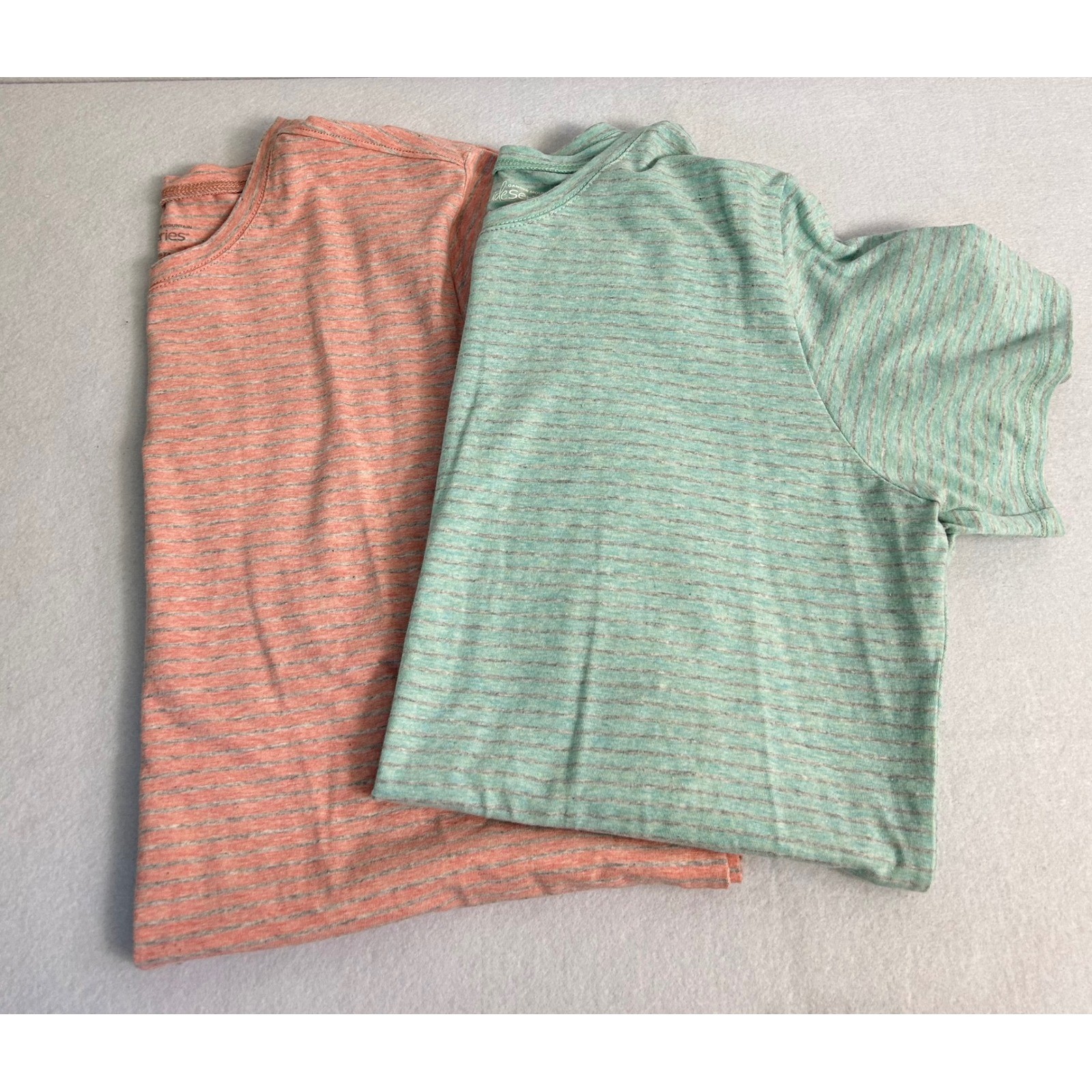 Outdoor Casual Gander Mountain Mens XL Green Pink Microstripe Crewneck Tee Set 2 gallery