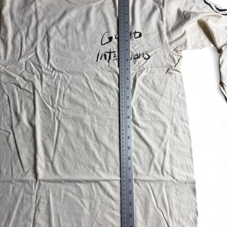 The Weeknd XO Nav Good Intentions Long Sleeve Shirt Cream Smiley Face Mens M gallery