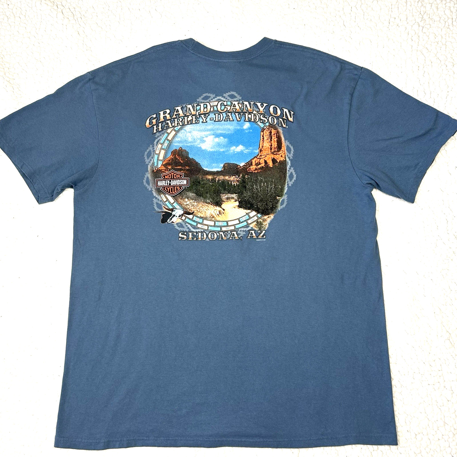 HARLEY DAVIDSON T Shirt Mens XL Blue Grand Canyon Sedona AZ Motorcycle Biker gallery