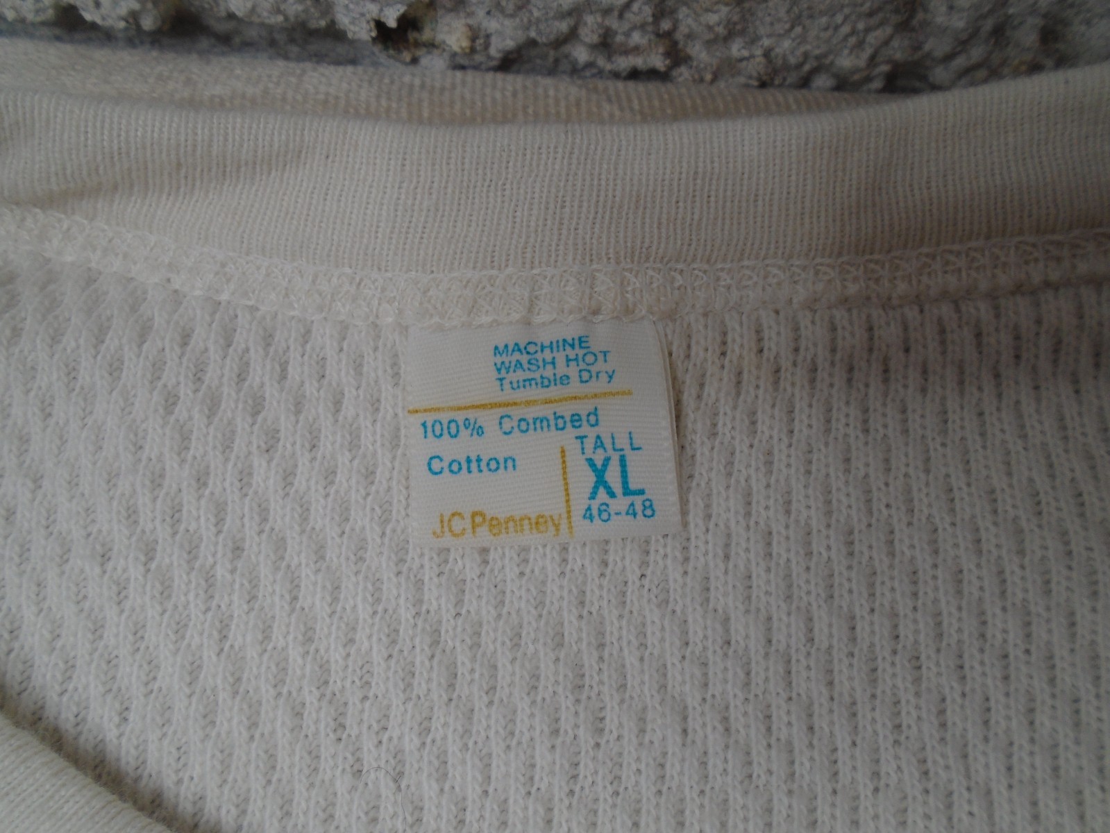 Vintage 70s JC Penny Waffle Knit Thermal Shirt XL 100% Combed Cotton Grunge * gallery