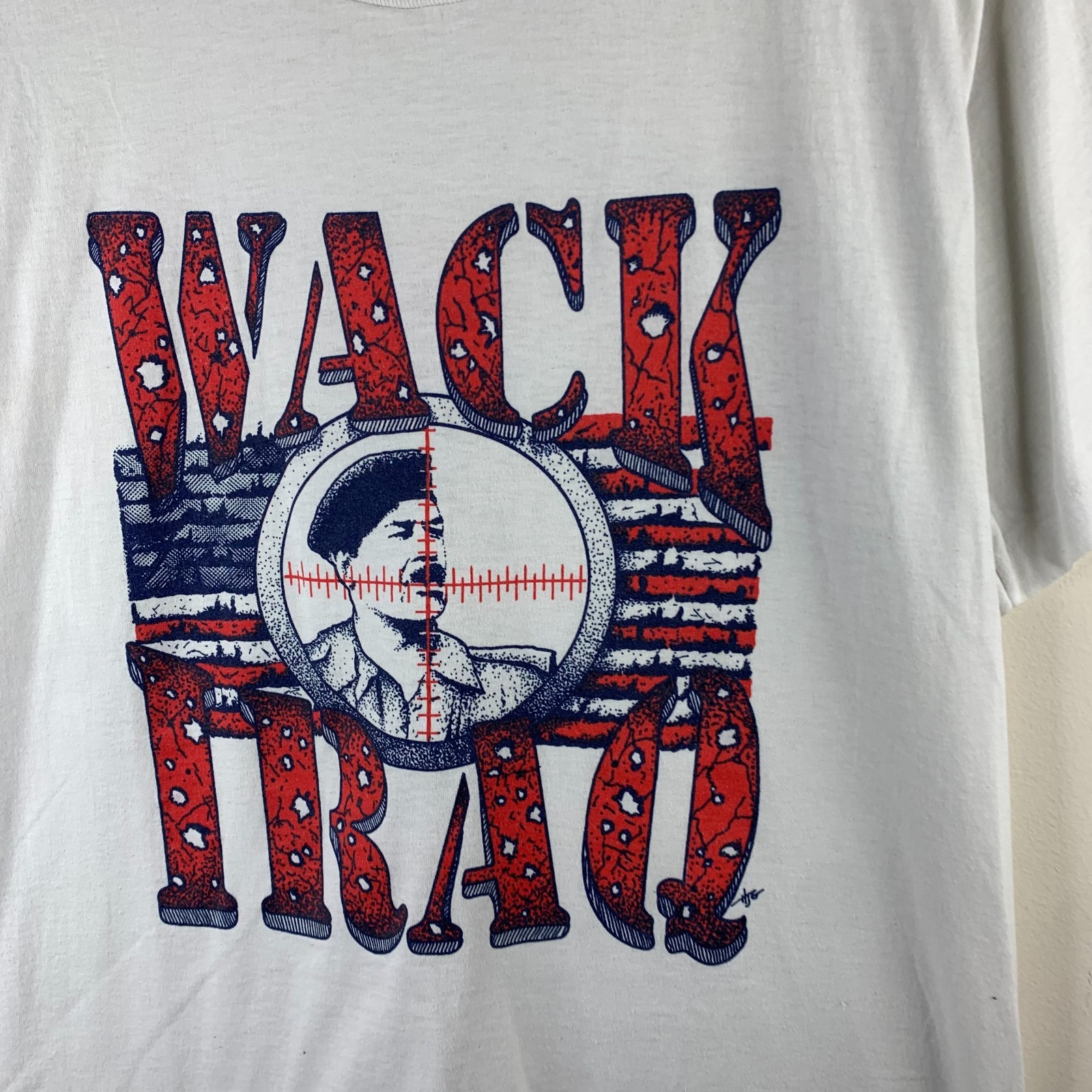 Vintage 90s Saddam Hussein Bullseye T-Shirt XL Iraq War Political Graphic Tee gallery