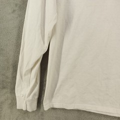 RUSSEL Men’s Long Sleeve T-shirt MEDIUM White Casual Printed 100% Cotton