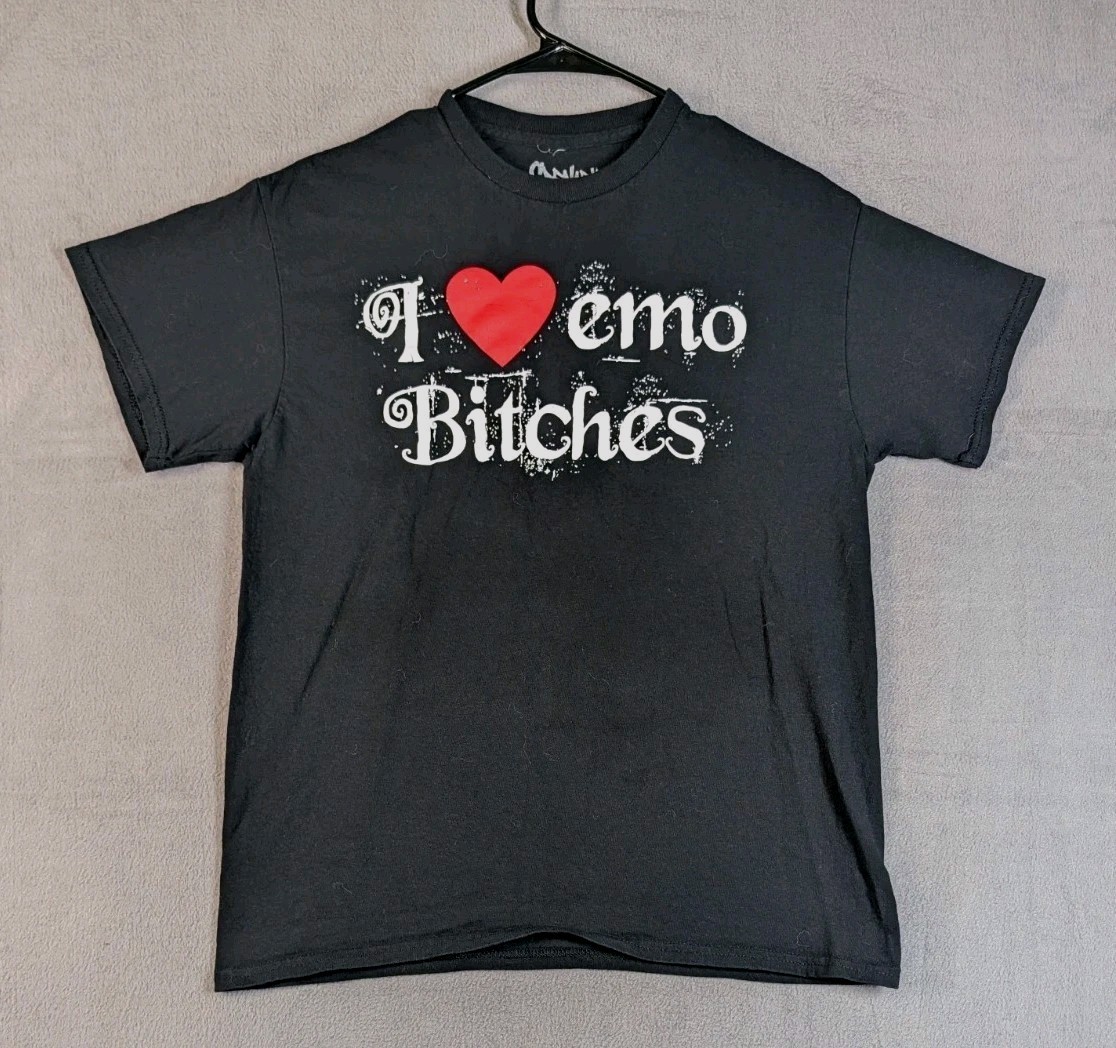 Spencers Mens Medium Black T Shirt Emo Goth Grunge Streetwear Tee Offensive
