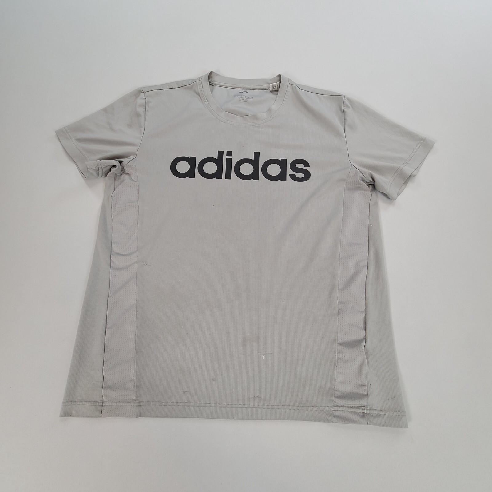 Adidas Shirt Mens Large Gray Short Sleeve Casual Outdoors Comfort Gym