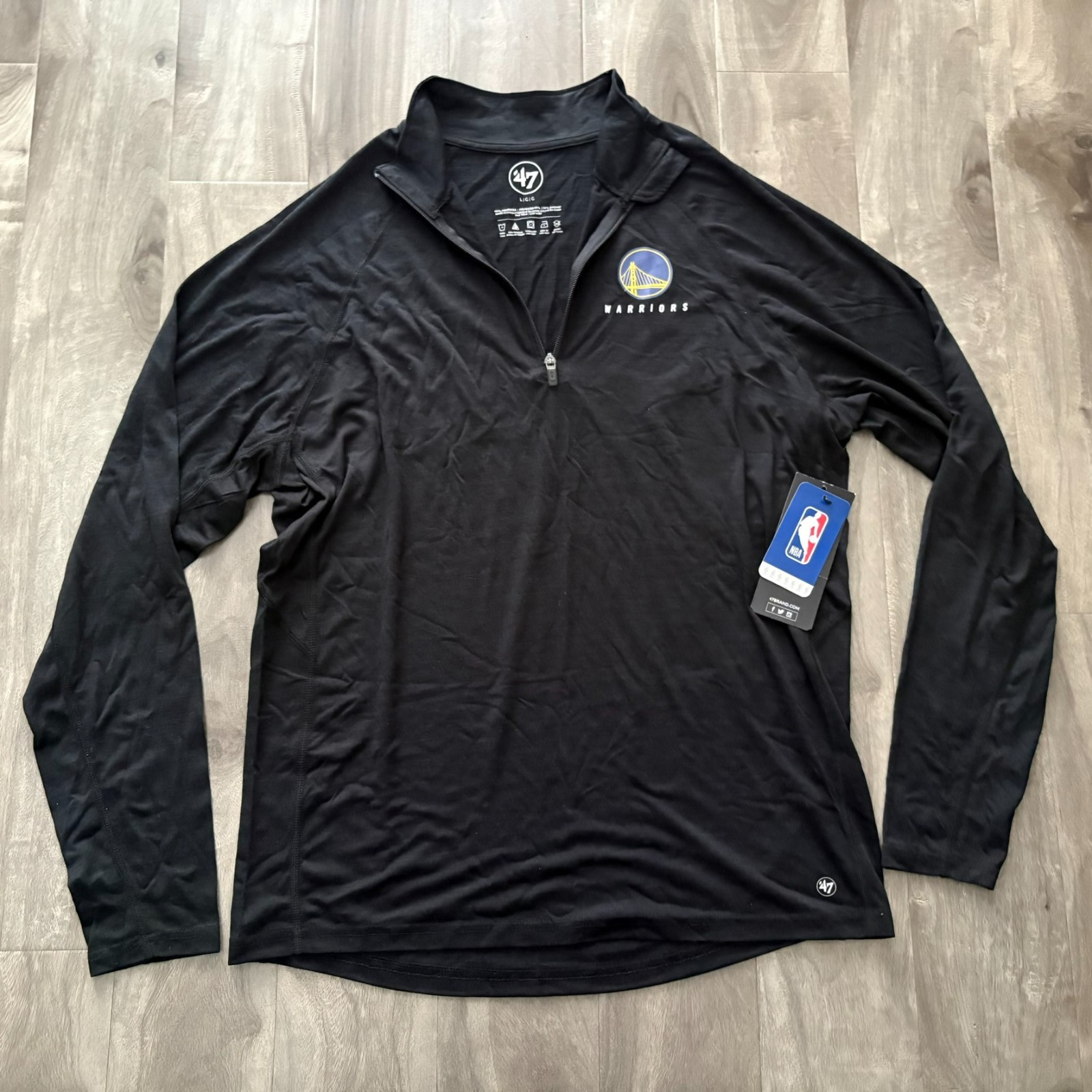 New '47 Brand NBA GSW Warriors Impact 1/4 Zip Pullover Shirt Men's Large NWT gallery