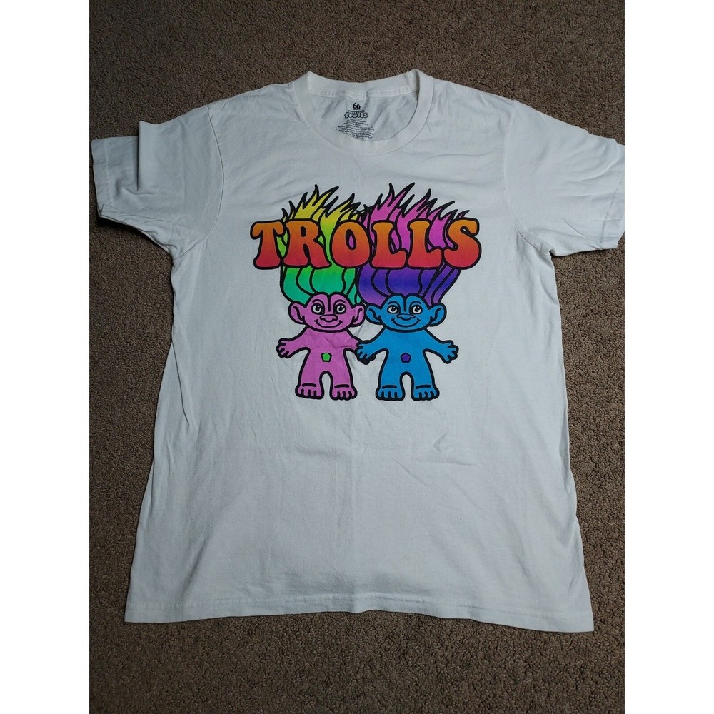 Good Luck Trolls 60th Anniversary White T-Shirt Men’s Medium DreamWorks