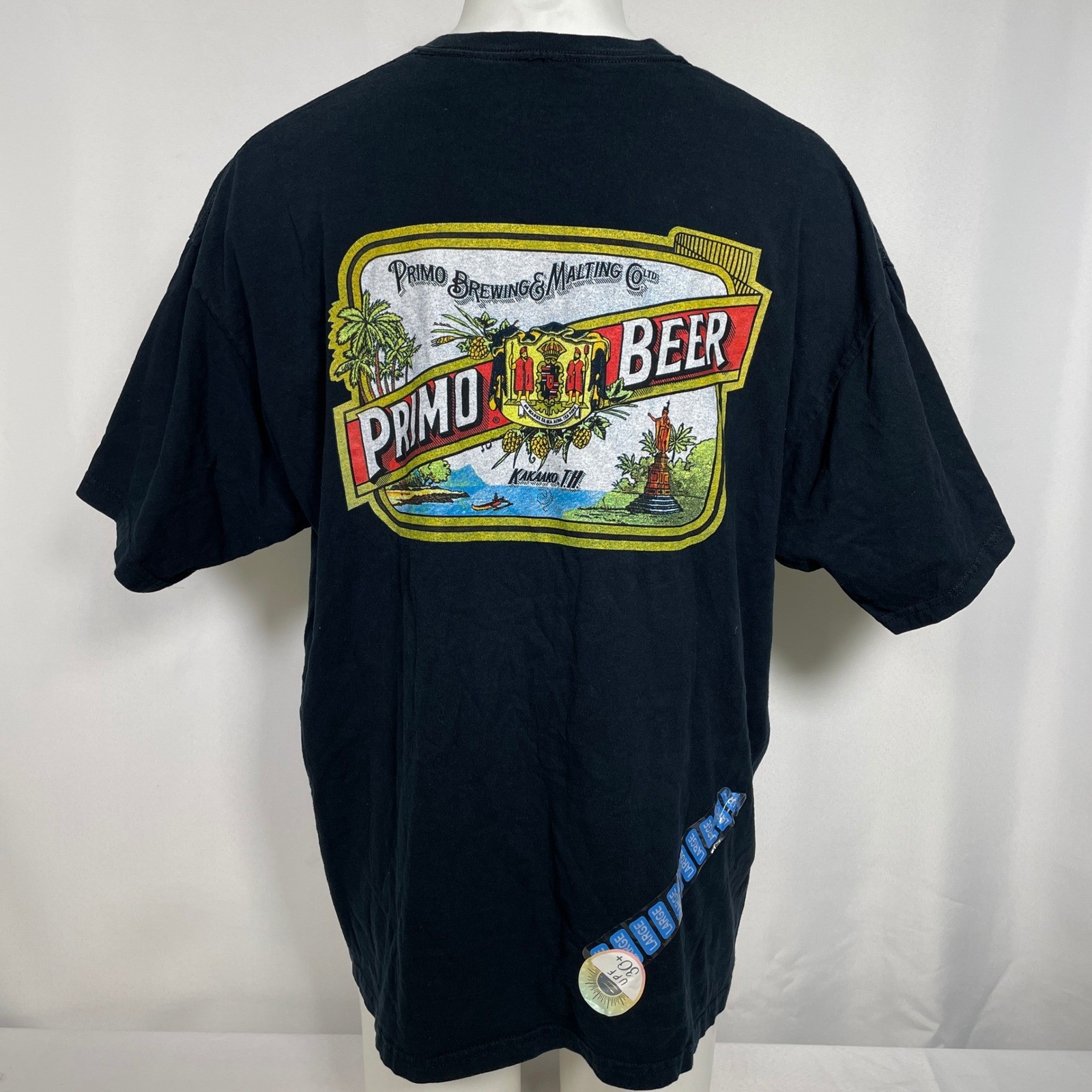 Hawaii Primo Beer Brewing Malting Co Blue UPF 30+ T-Shirt Men's LARGE NWT gallery