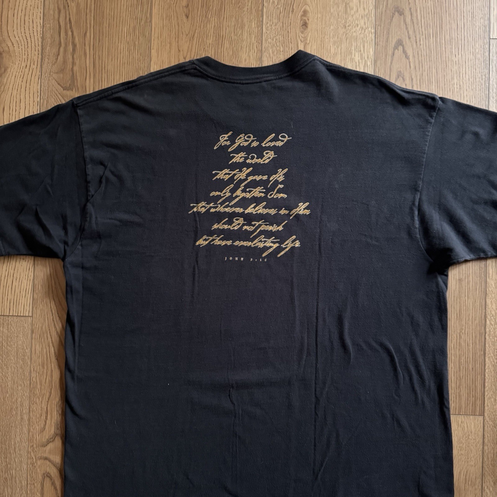 Vintage Living Epistles Public Display Jesus Black Mens XL Shirt USA Lightning gallery