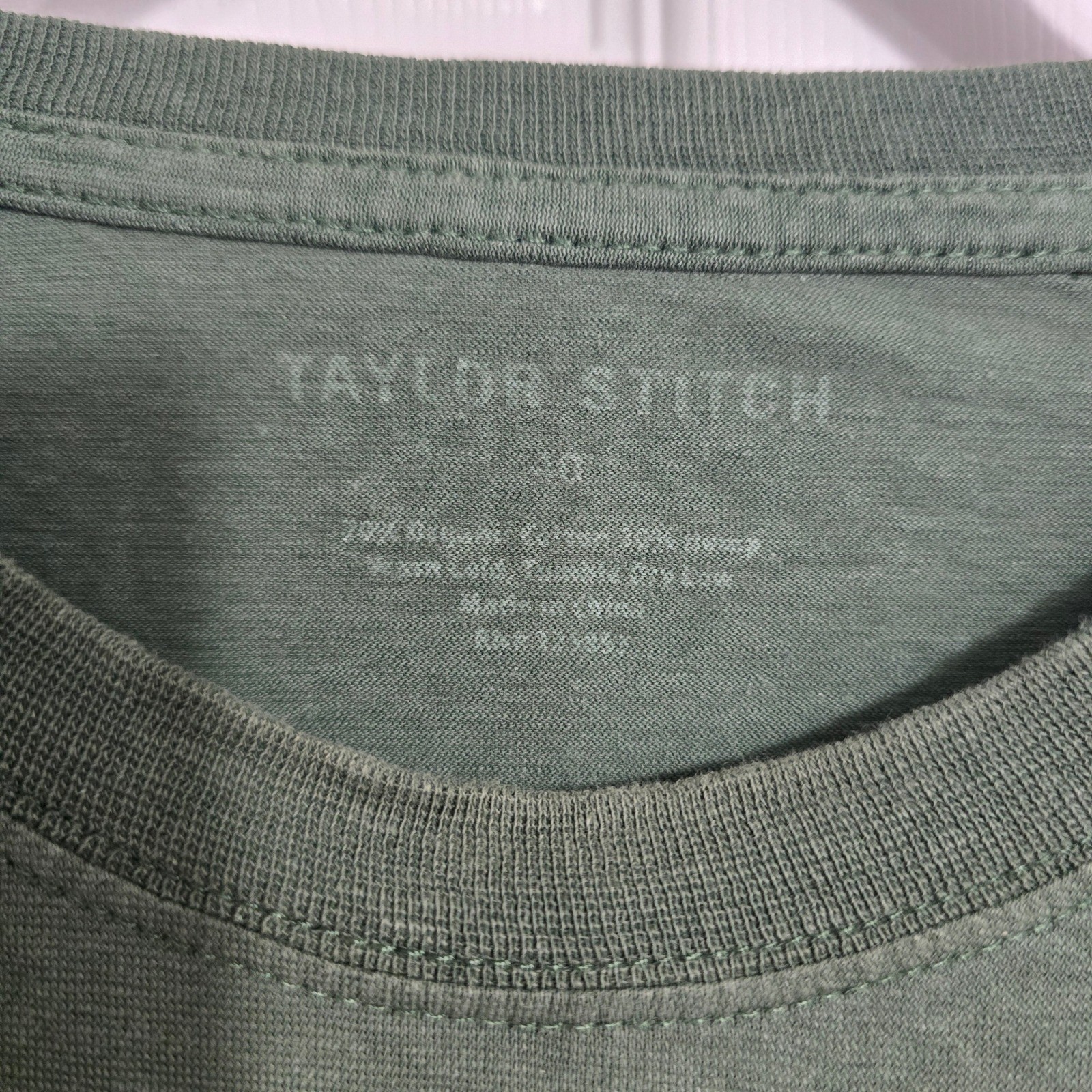 Taylor Stitch Mens Heavy Bag Long Sleeve Pocket Tee Olive Green Size 40 M gallery