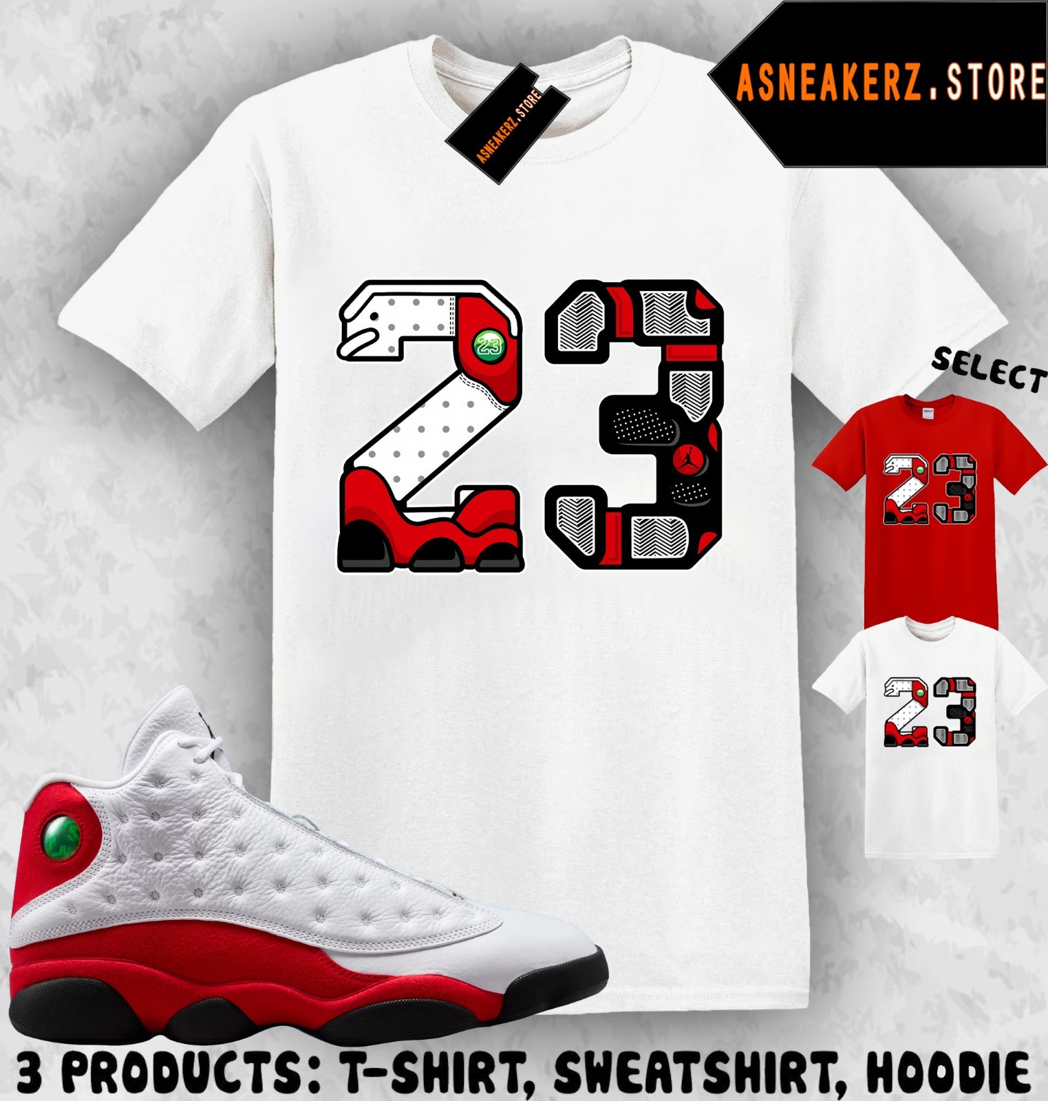 Tee Shirt Matching AJ 13 Chicago 2026 To Match Sneaker Retro Number 23 T-Shirt