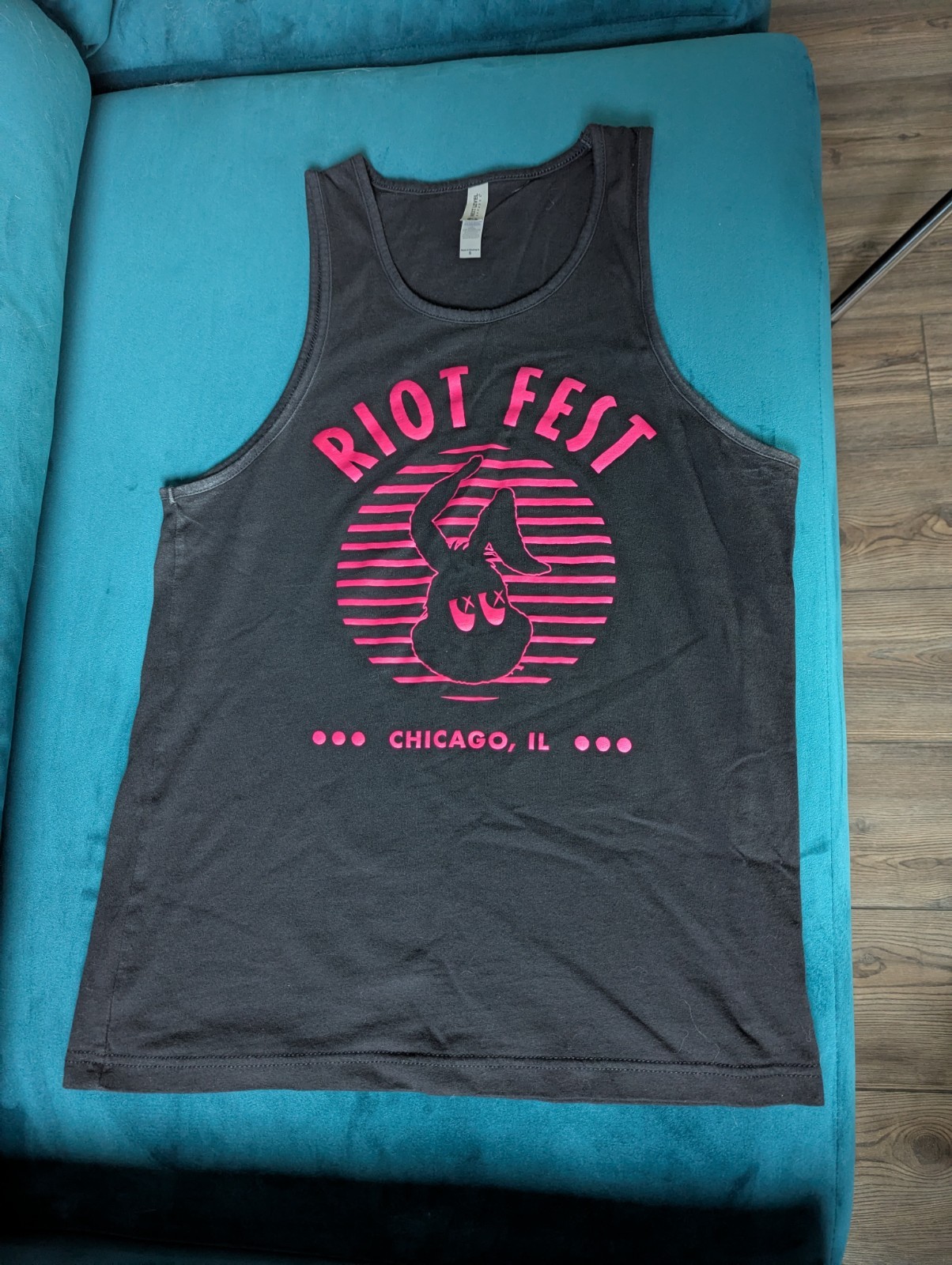 2024 Riot Fest Limited Edition Black Hot Pink Unisex Tank Top - Small gallery